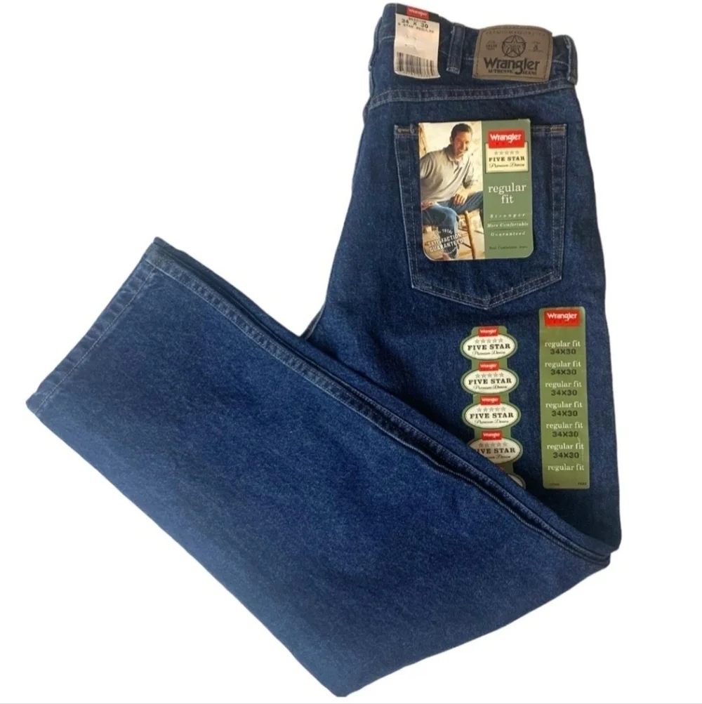 Wrangler Men's Regular Fit Jeans  5 Star Size 34 X 30 96501MR Sturdy Western